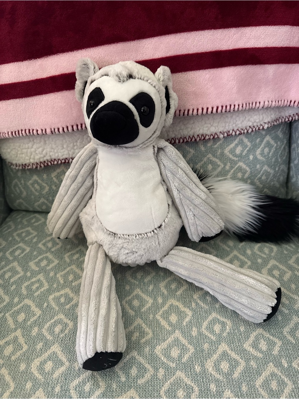 Scentsy Grey and Black Plush Lemur Toy
